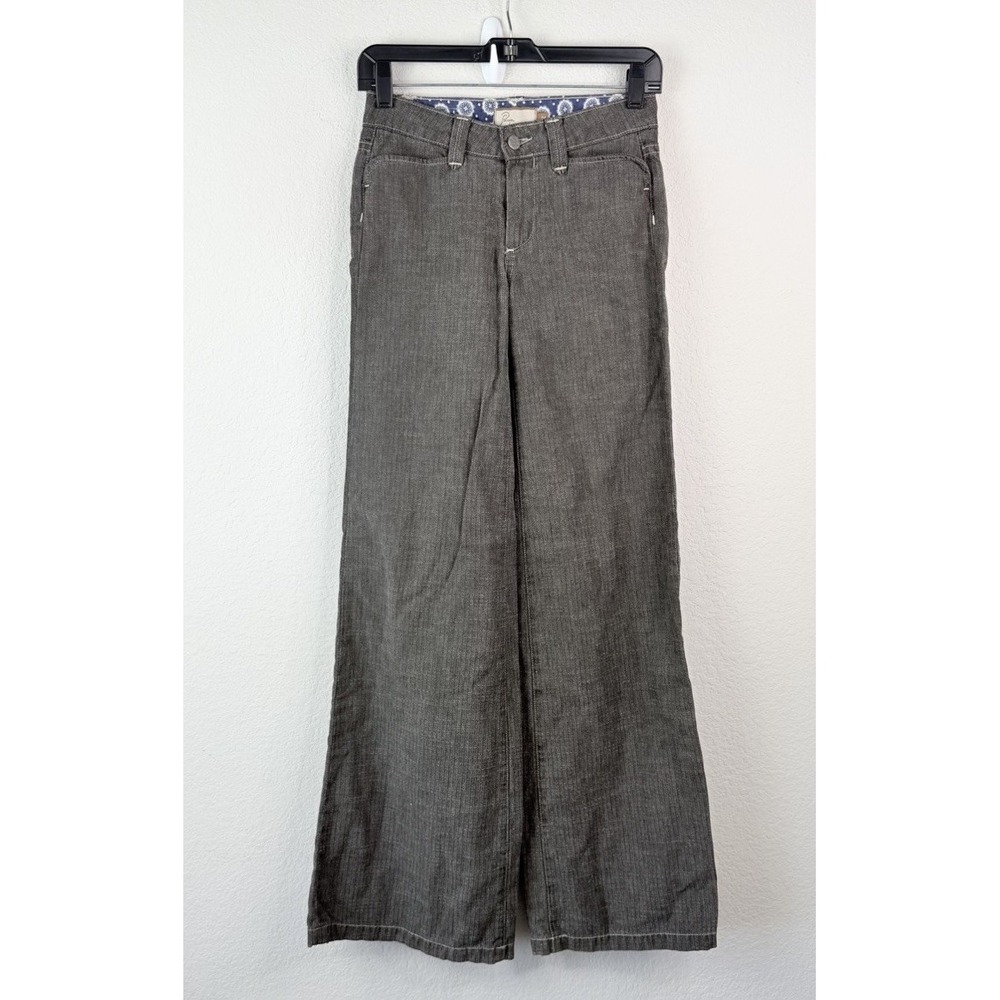 Paige Hillhurst Jeans Women 24x33 Gray Wide Leg Flare Low Rise Y2K Grunge Earthy
